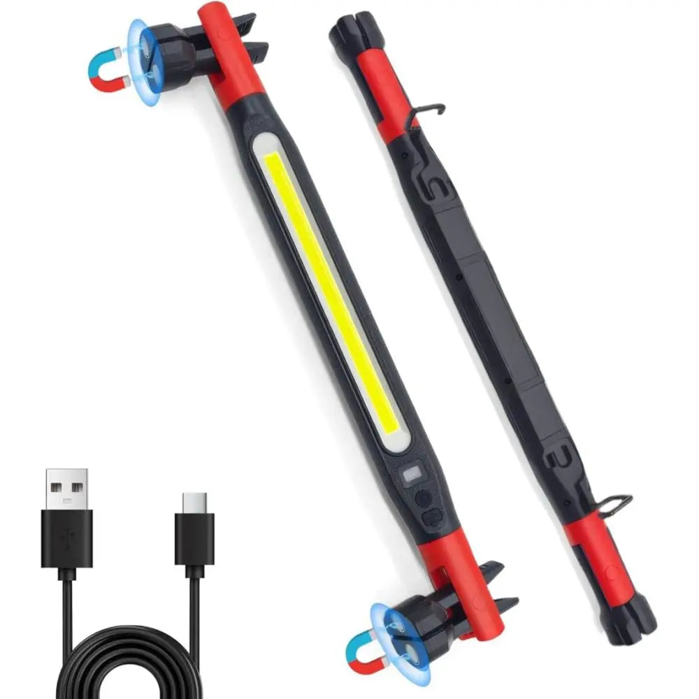 Rechargeable Magnetic LED Work Light Rotating Base & Hanging Hooks ...